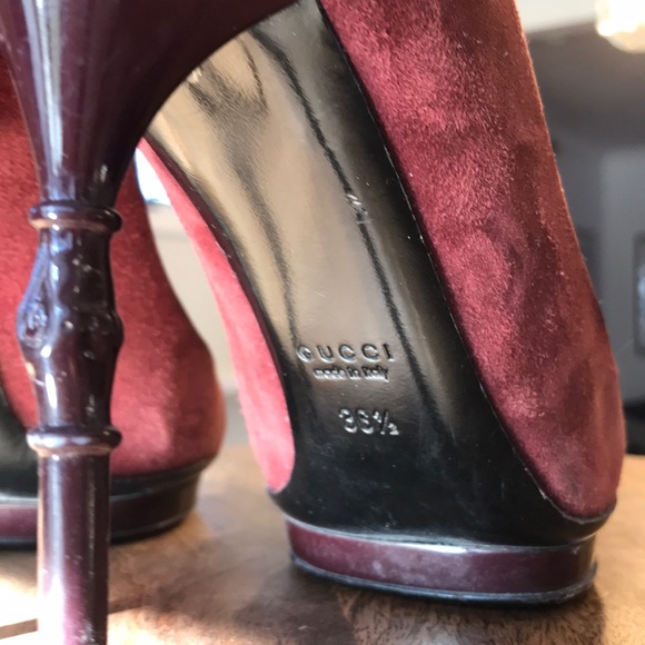 Gucci suede burgundy pumps - Picture 5 of 5